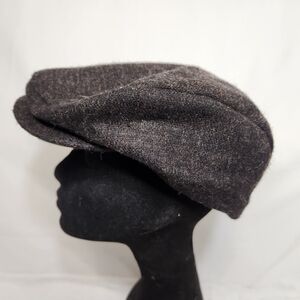 Dorfman DPC Mens XL Brown 100% Wool Flat Ivy Cap Hat